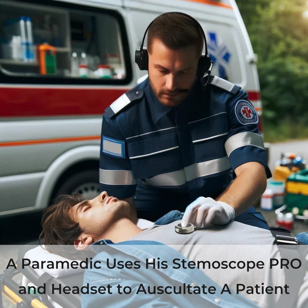 Stemoscope PRO Professional Wireless Stethoscope - Digital Stethoscope - Bluetooth Stethoscope - Stemoscope