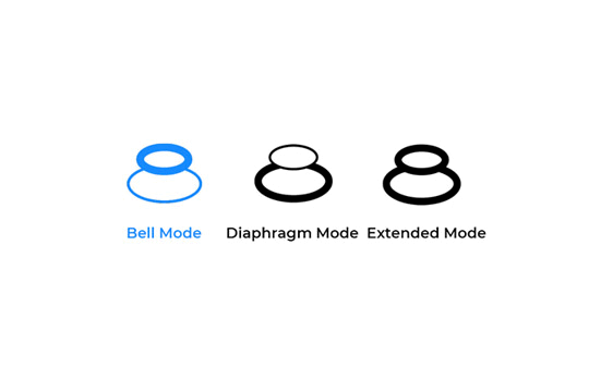 the digital bluetooth stethoscope have three working modes: bell, diaphragm, extended