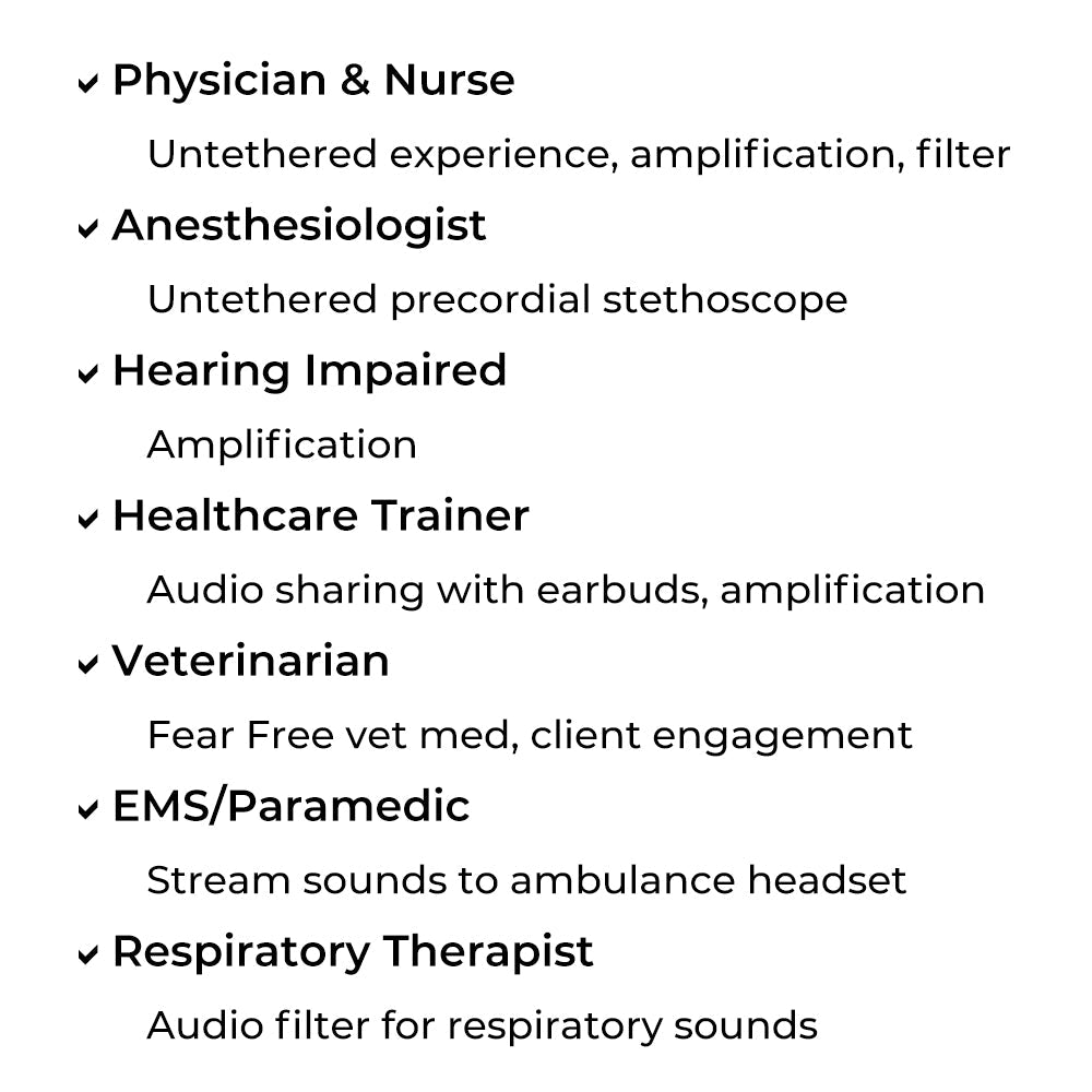 Stemoscope PRO, Professional smart wireless stethoscope – FDA cleared - Stemoscope