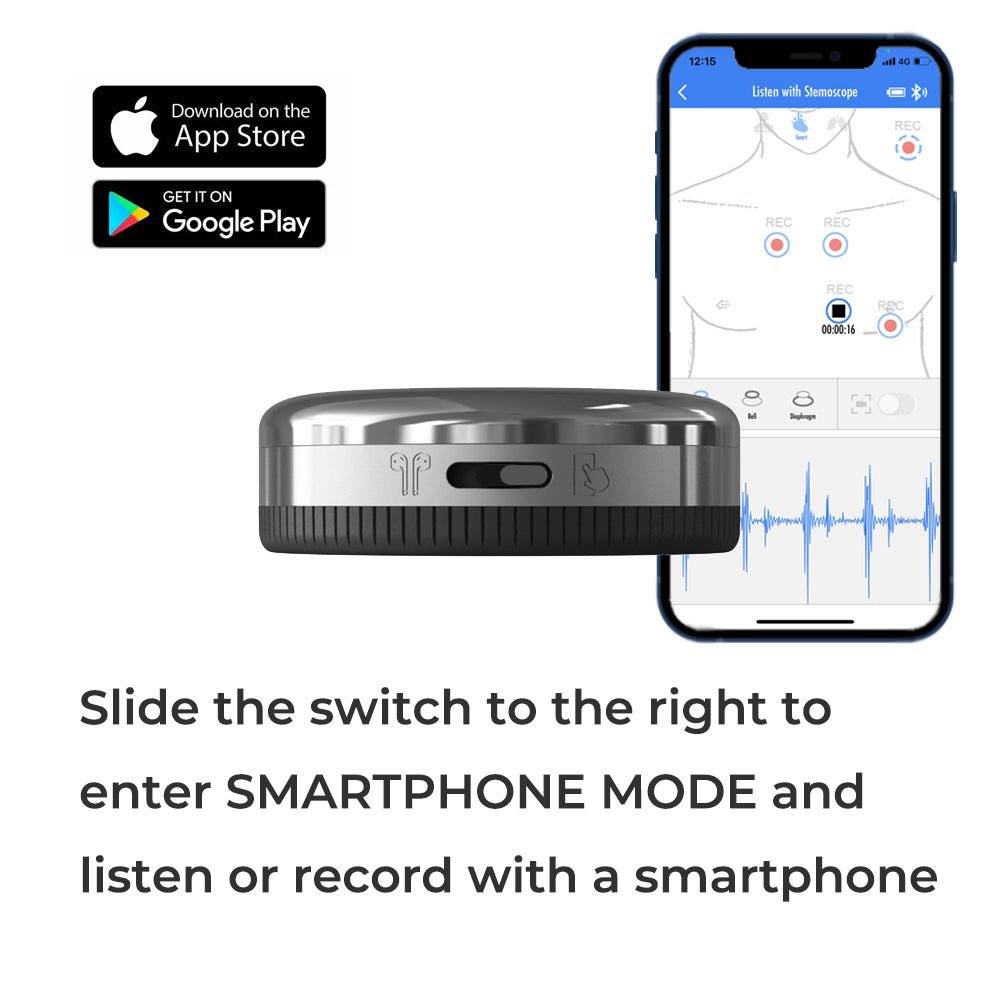 Stemoscope PRO, Professional smart wireless stethoscope – FDA cleared - stemoscope